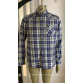 Herren Baumwolle Single Pocket Plaid Shirt